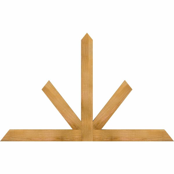 Ekena Millwork Saratoga Rough Sawn Timber Gable Bracket, Western Red Cedar, 60"W x 38"H x 2"D x 4"F, 15/12 Pitch GBW060X38X0204SAR00RWR - main